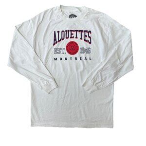 Montreal Alouettes CFL Shirt Size Large Graphic Logo Long Sleeve White